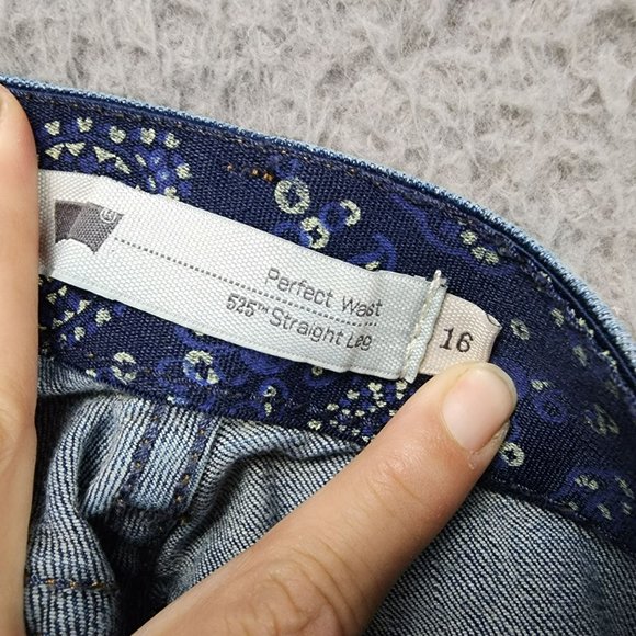 Levis Jeans Womens 16 525  Dark Wash Stretch Mid Rise Shaping Straight Leg - Picture 11 of 16